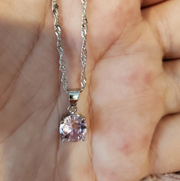 Sterling silver cubic zirconia birthstone necklacae - Picture 7 of 8